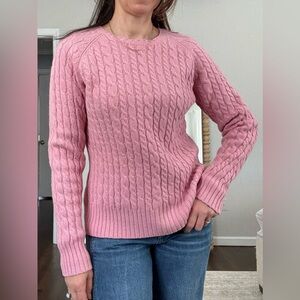 Vintage GAP Pink Cable Knit Women's Sweater Made in Hong Kong